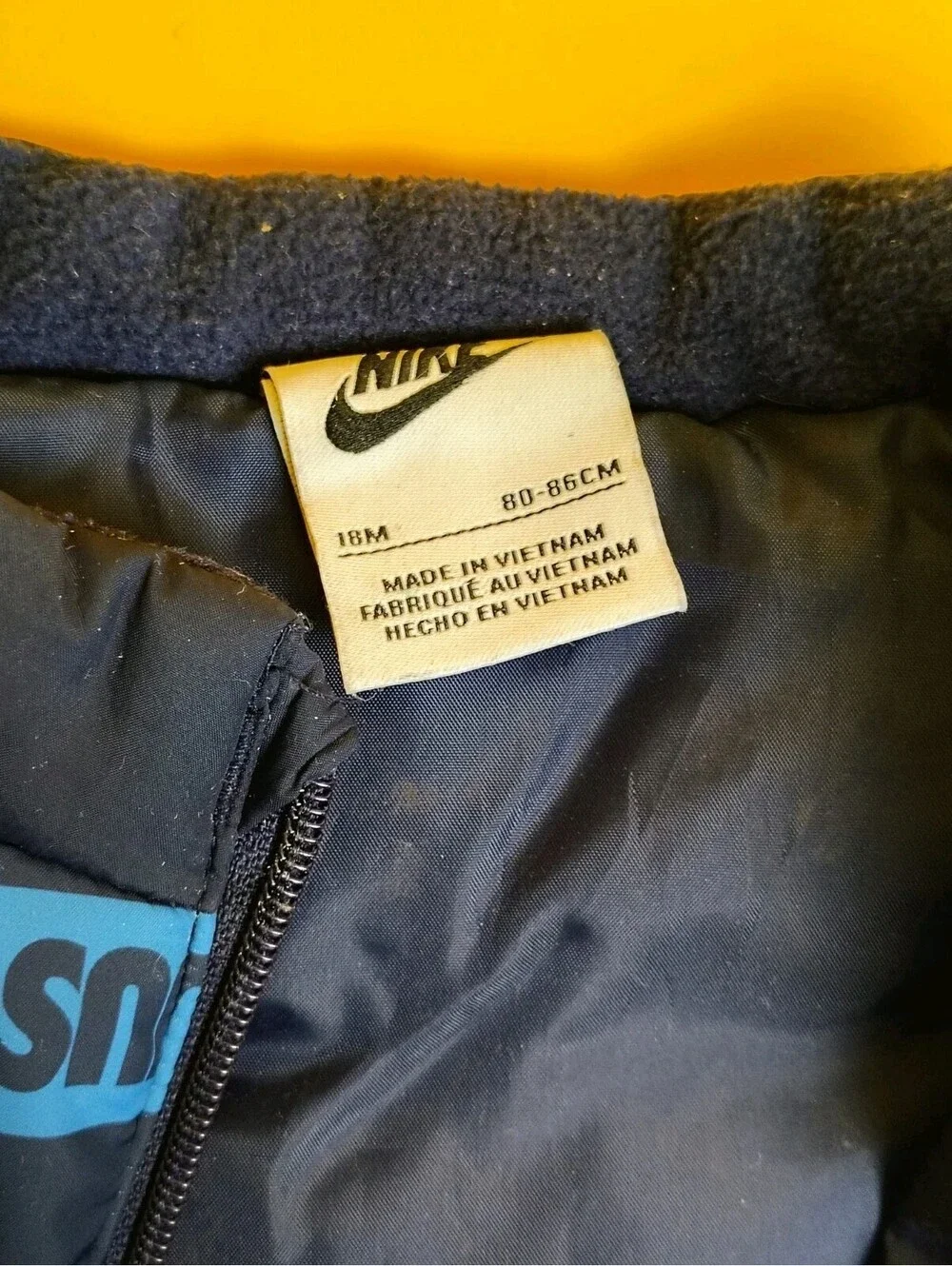 Nike Just Do It Puffer Vest Infant Boys 18M Toddler Navy Teal Blue Quilted